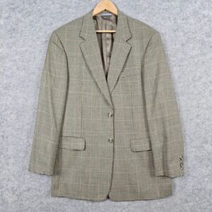 Warren Sewell Mens Size 42L Beige Houndstooth Blazer Baby Alpaca/Wool/Silk Blend
